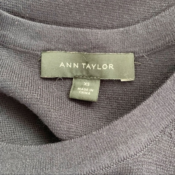 Ann Taylor Navy Blue Knit Top Lace Details - Picture 5 of 6